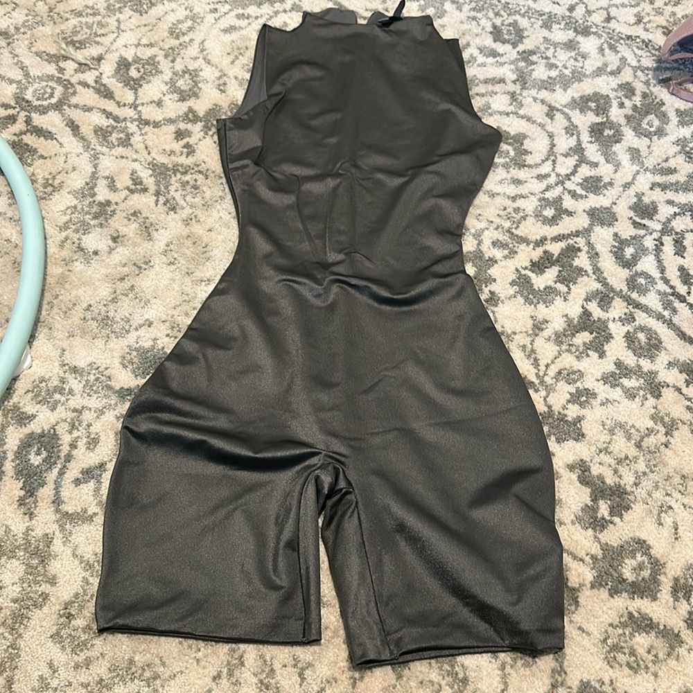 Chic grey satin romper